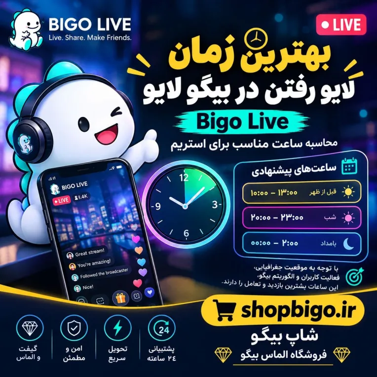 بهترین زمان لایو رفتن در بیگو لایو BIGO LIVE؛ محاسبه ساعت مناسب برای استریم